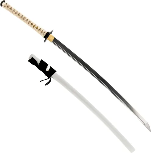 Vista 19 de HMS Samurai Katana Sword, Practical, Hand Forged, 1045 Carbon Steel, Heat Tempered/Clay Tempered, Full Tang, Sharp, Scabbard Katana 842