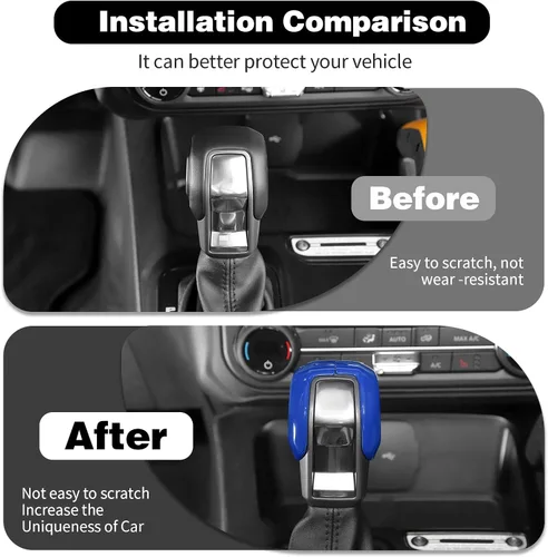 Vista 4 de Cubierta de perilla de palanca de cambios de consola central para Ford Bronco, decoración compatible con accesorios interiores de Ford Bronco 2021