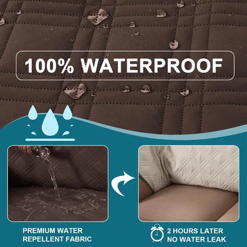 Vista 3 de Turquoize Funda impermeable para sofá grande para perros, funda lavable para sofá de 3 cojines, funda antideslizante para sofá para mascotas, niños