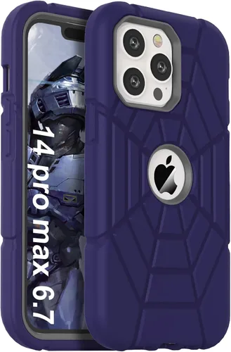 Vista 17 de Grifobes Funda diseñada para iPhone 14 Pro, silicona gruesa 3 en 1, resistente, a prueba de golpes, resistente, funda de goma de 6.1 pulgadas