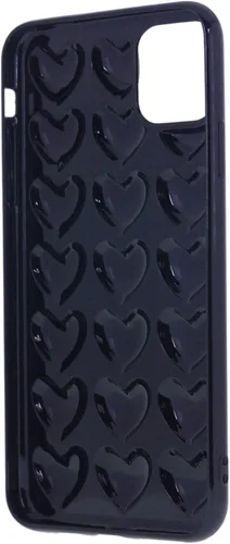 Vista 7 de Funda para iPhone 11 para mujer, funda de gel Kawaii 3D Pop Bubble Heart Kawaii, linda funda para iPhone 11 de 6.1 pulgadas, color negro