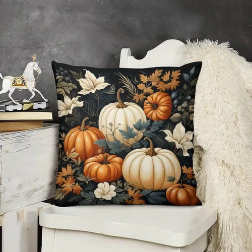 Vista 15 de Almohadas de sofá para sala de estar, 12 x 12 pulgadas, coloridas hojas de otoño y otoño, funda de cojín para sofá, decoración moderna, otoño