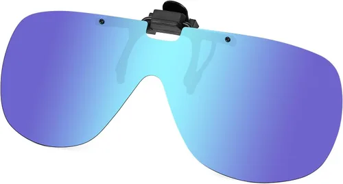 Vista 10 de JM Lentes de sol polarizados con clip sin marco, abatibles, de una pieza, para gafas graduadas Gris