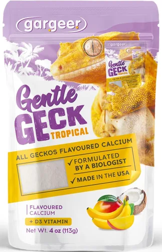 Vista 7 de Gargeer 4 onzas de calcio reptil con vitamina D3, sin fósforo, polvo ultrafino. Polvo puro, mezcla de frutas reales saborizadas, suplemento listo