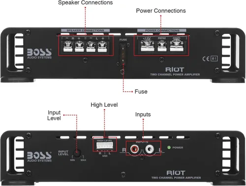 Vista 5 de Boss Din - Sistema de audio individual, 200 vatios 2 canales, Negro