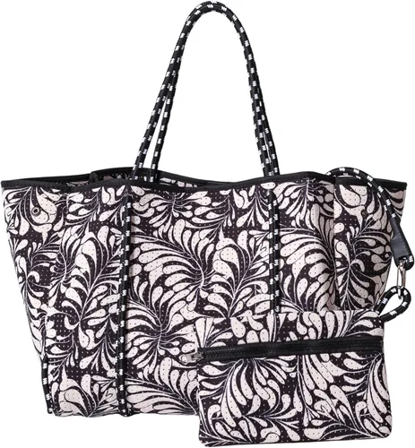 Vista 16 de POPUPS Bolso grande de neopreno para mujer - Bolso de mano de diseñador para todos los días, para el trabajo, la playa y viajes con bolsillos