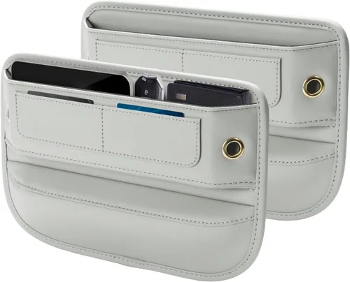 Vista 11 de Owntow Organizador de Espacio para Asiento de Coche Universal de Piel Premium, Organizador de Consola Central con Ranuras para Tarjetas para Coche