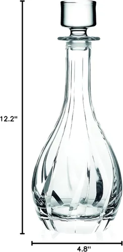 Vista 5 de Decantador de vino de cristal con tapón - jarra - para rojo - blanco - vino - vidrio de cristal 30 onzas - Hecho en Europa - por Barski