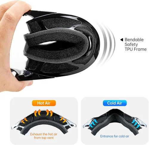 Vista 5 de Gafas de Motocross con Cubierta para la Nariz - Gafas MX y ATV Todoterreno Dirtbike para Adultos Unisex