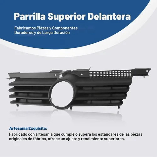 Vista 3 de CarPartsDepot - Parrilla delantera para Volkswagen Jetta 99-05, color negro