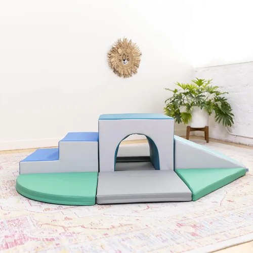 Vista 10 de ECR4Kids SoftZone Lincoln - Escalador de túneles para niños, contemporáneo