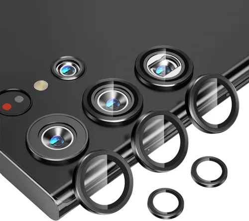 Vista 17 de Protector de lente de cámara para Samsung Galaxy S22 Ultra, protectores de lente individuales con marco de alineación, funda protectora de pantalla