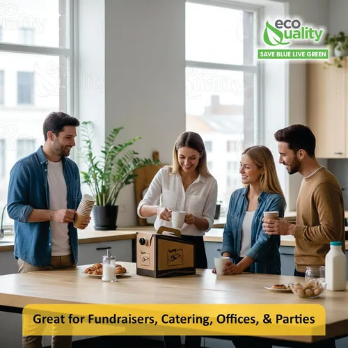 Vista 7 de EcoQuality Dispensador de café portátil desechable [paquete de 10] para jarra aislada de bebidas frías y calientes, caja de Joe to Go, gran portador