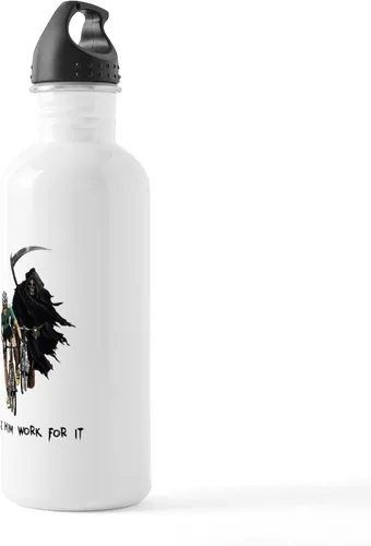 Vista 3 de CafePress – Grim Reaper Chasing ciclista Acero Inoxidable Botella de agua – Botella de agua de acero inoxidable, 1.0L botella