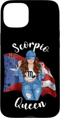Vista 9 de Funda para iPhone 16 Puertorriqueña Escorpio Reina de Puerto Rico Morena