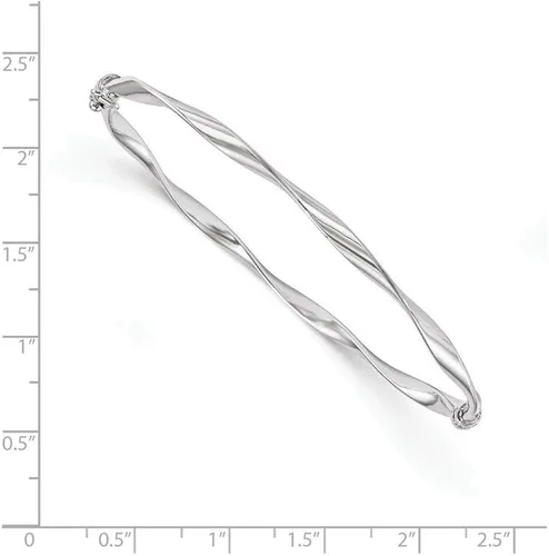 Vista 2 de finejewelers Oro Blanco De 10K Pulido Con bisagras Bangle