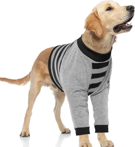 Vista 22 de FUAMEY Manga de recuperación para perros con protector de codo, camisa para perros para dejar de lamer las articulaciones, traje de manga larga