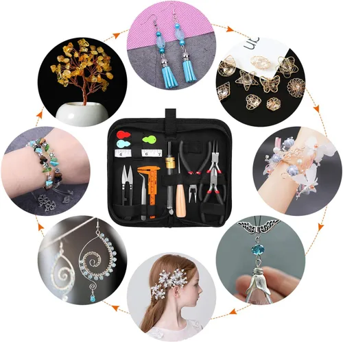 Vista 7 de Audab Kit de fabricación de joyas con herramientas, alambres, dijes y accesorios para la fabricación y reparación de joyas