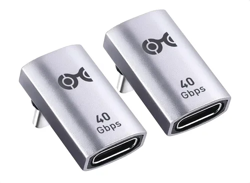 Vista 9 de Cable Matters Kit Combo de Adaptador USB-C de Ángulo Recto de 40Gbps, Hasta [Video 4K@240Hz, Carga de 240W, Transferencia de Datos de 40Gbps]
