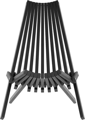 Vista 9 de Flash Furniture Delia Commercial - Silla plegable de madera para interiores y exteriores, salón de perfil bajo para patio, porche o jardín, versátil