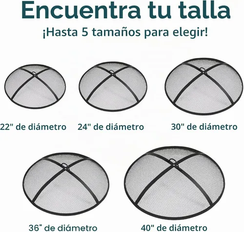 Vista 4 de Sunnydaze - Pantalla para hoguera de malla metálica de acero resistente