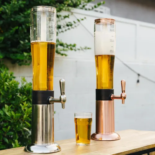 Vista 8 de Hammer + Axe Dispensador de bebidas – Dispensador de bebidas de fiesta de 88 onzas con tubo de hielo y grifo, fuente de bebidas para cerveza, agua
