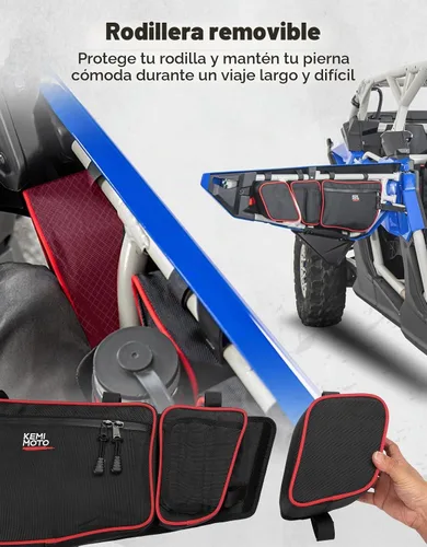 Vista 6 de KEMIMOTO UTV - Bolsas para puerta compatibles con modelos Maverick X3, color rojo, paquete de 4