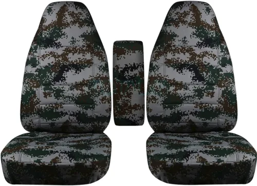 Vista 16 de Totally Covers Compatible con Ford Ranger/Mazda Serie B 2004-2012, fundas de asiento de cubo de camión de camuflaje con funda para reposabrazos beige