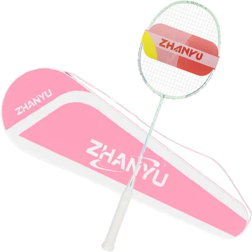 Vista 15 de Raqueta de bádminton, raquetas de bádminton, ofensivas y defensivas, ligeras de fibra de carbono de 2.65 oz de una sola pieza, moldeadas