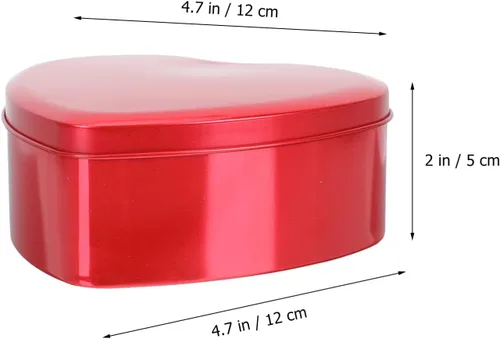 Vista 5 de Caja vacía de metal con forma de corazón: 10 unids cajas de chocolate de caramelo latas con tapa cosméticos latas Día de San Valentín regalos