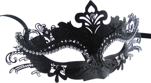 Vista 6 de Thmyo Máscara para parejas, máscara veneciana de metal brillante con diamantes de imitación, máscara de fiesta de disfraces de Halloween, paquete
