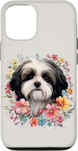 Vista 28 de Shih Tzu Mom Floral Dog Lover Vintage Flowers Cute Case for iPhone 17