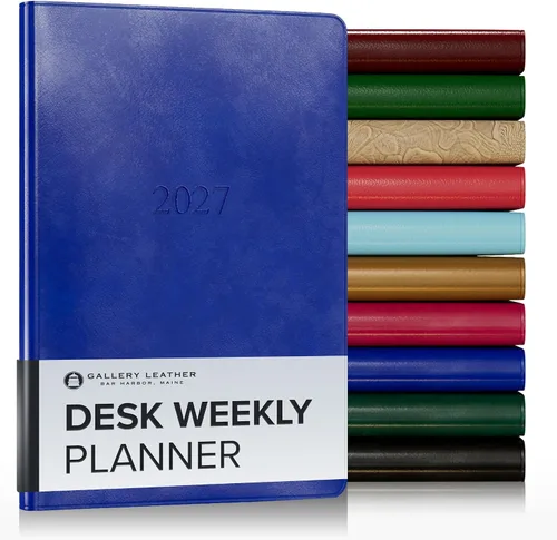 Vista 77 de Gallery Leather Planificador Semanal y Mensual Grande 2025-2026, Calendario Planificador y Cuaderno Elegantemente Encuadernado con Elegantes Bordes