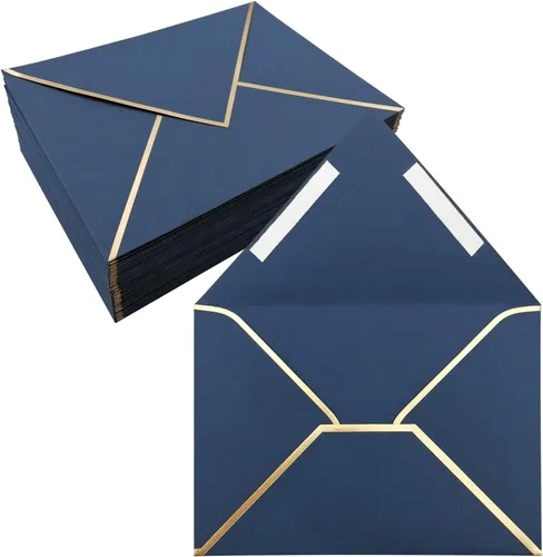 Vista 13 de Paquete de 50 sobres autoadhesivos de 4 x 6 pulgadas, sobres negros de 4 x 6 pulgadas para invitaciones con sobres autoadhesivos A6 para bodas