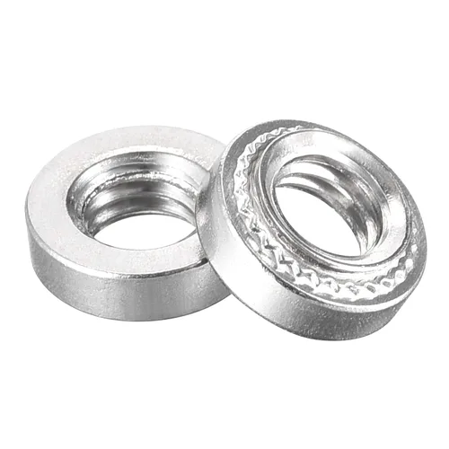 Vista 5 de uxcell Tuercas autoadhesivas, # 10-32 x 0.12 pulgadas, tuerca remachadora de acero inoxidable, cabeza redonda, acero inoxidable, fijación