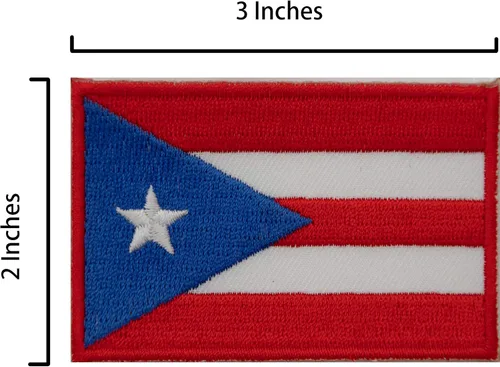 Vista 2 de Parche de bandera de Puerto Rico pequeño de Armycrew + insignias coleccionables Pines de Puerto Rico, Bandera Nacional de Puerto Rico NO.077A