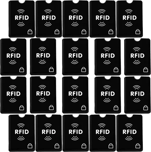 Vista 24 de SaiTech IT Juego de 10 fundas de bloqueo RFID, la mejor manera de proteger tus tarjetas del robo electrónico, diseño duradero, ligero y compacto