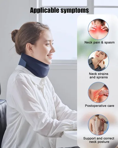 Vista 2 de Collar Cervical para Dormir - Collar Cervical que Alivia el Dolor de Cuello y Soporte de Cuello con Envolturas de Espuma Suave que Mantienen
