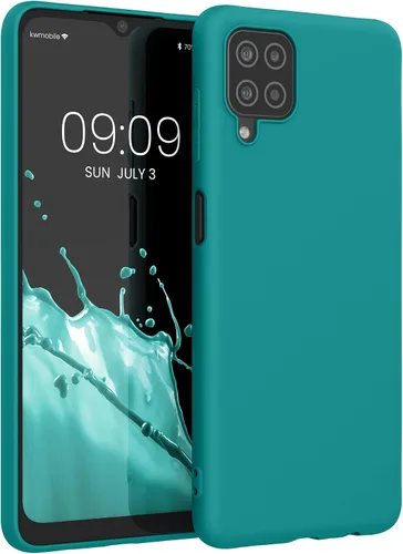 Vista 159 de kwmobile Funda compatible con Samsung Galaxy A12 - Funda protectora de silicona TPU suave y delgada - Azul Báltico