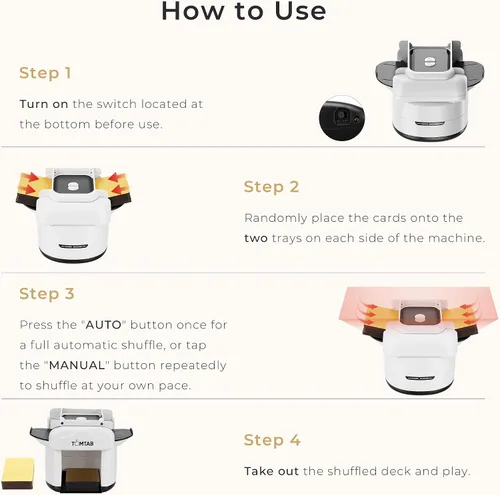 Vista 7 de Máquina barajadora de tarjetas TOMTAB 1-4 cubiertas automática