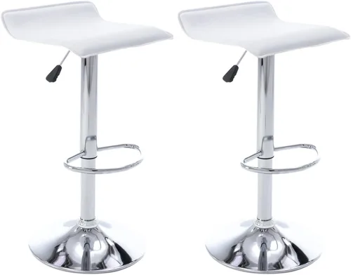 Vista 13 de Vogue Furniture Direct - Juego de 2 taburetes de bar ajustables, taburetes de bar giratorios de cuero sintético con elevación, silla de bar sin