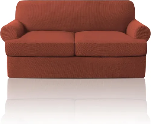 Vista 75 de PrinceDeco Fundas elásticas para sillón de 2 piezas, fundas de sofá para sillas con cojines en forma de T, fundas suaves para muebles con 1 funda