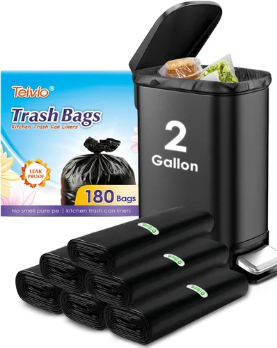 Vista 15 de Bolsas de basura medianas de 10 galones, 40 unidades, bolsas altas de basura para cocina de Teivio, 9 galones 10 galones 11 galones, forros