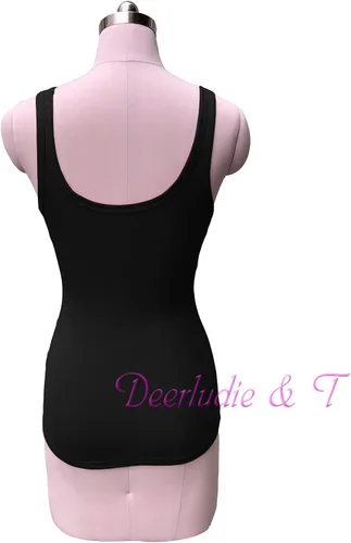 Vista 3 de Deerludie & T Camiseta sin mangas acanalada con cuello redondo para mujer, corte bajo, color liso, sexy, de verano, camisetas Henley