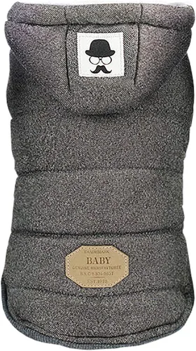 Vista 8 de Abrigo para perro Rdc con capucha para mascotas, abrigos para clima frío, ropa cálida para perro, ropa gruesa de invierno, chaqueta acogedora