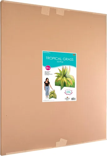 Vista 5 de Beistle Cartón de 30 x 30 pulgadas con temática hawaiana 3D de césped tropical Luau para fotos, decoración de fiesta de selva, fabricado en Estados