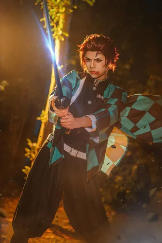 Vista 7 de Tanjiro - Traje de cosplay pequeño con peluca Tanjiro