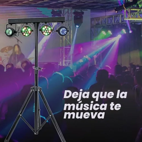 Vista 5 de MUSYSIC Kit de espectáculo de luz LED, paquete de iluminación de brillo de escenario con soporte de luz, barra LED y brillo de fiesta, soporte