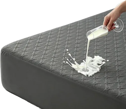 Vista 16 de Softhour - Funda de colchón acolchada de tamaño individual con mezcla de 40% Tencel de rayona de bambú y algodón, funda de colchón gruesa, lujosa