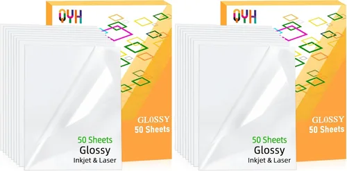 Vista 8 de QYH Papel adhesivo de vinilo transparente imprimible premium, 50 hojas 100 % transparente